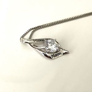 Silver Necklace 925 “I Love You Mom”